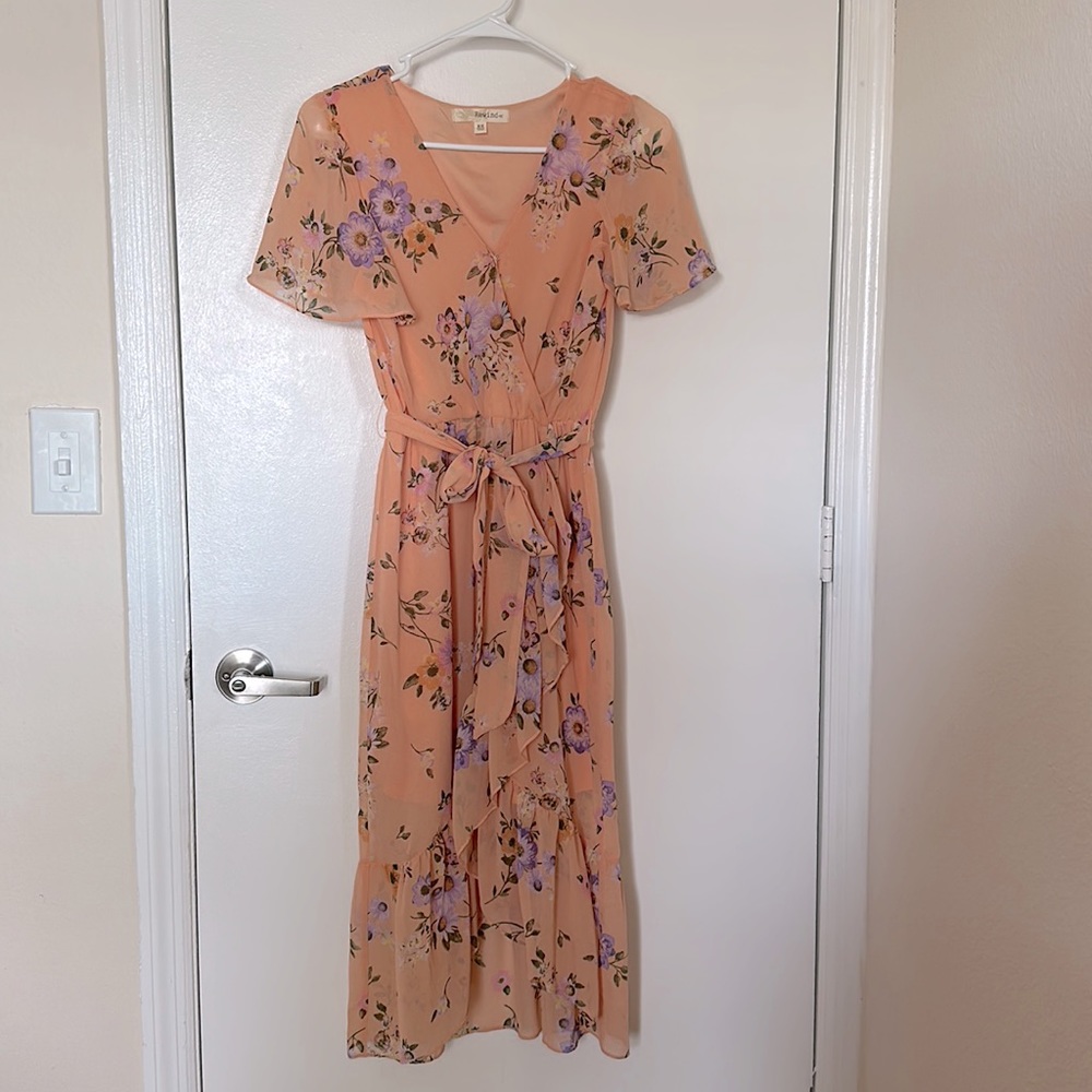 Kohls Rewind Peach Floral Dress